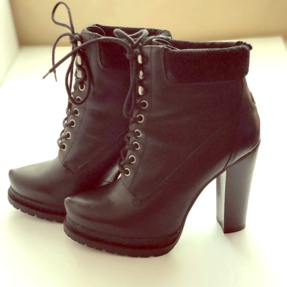 BCBG black high heeled boots